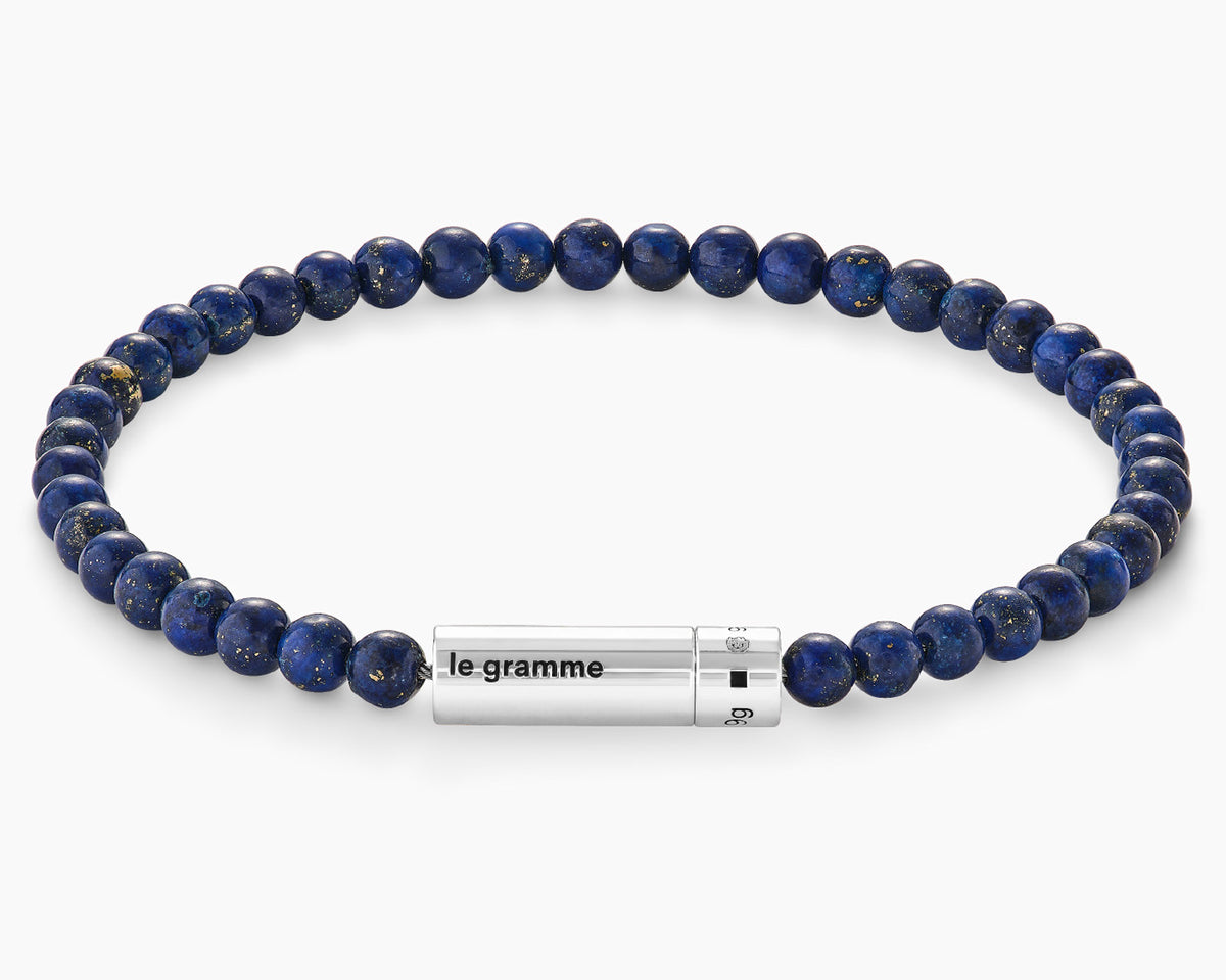 lapis lazuli beads bracelet 9g | 925 sterling silver – le gramme