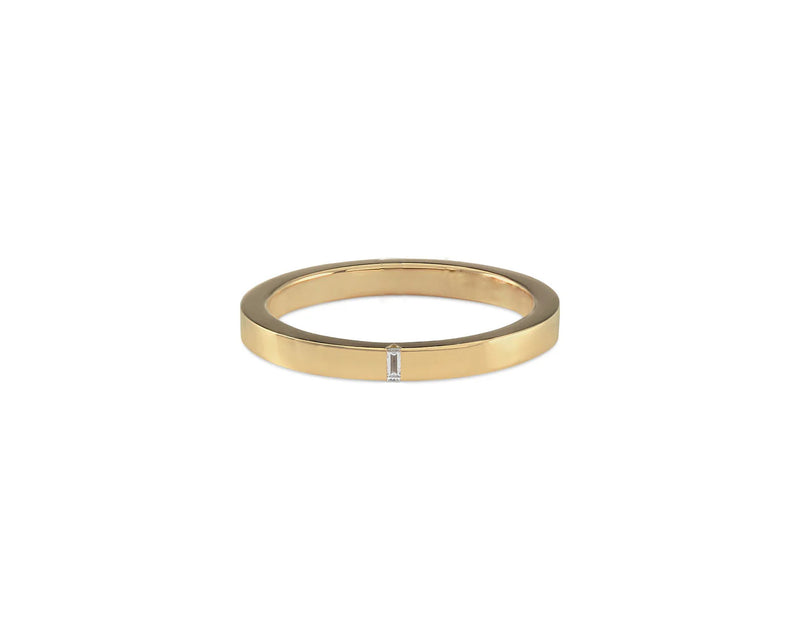 2mm ribbon ring with diamond la 5g