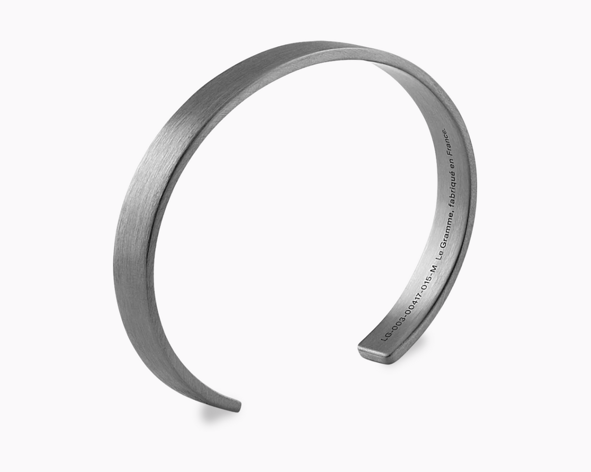 Le Gramme 21g リボン ブレスレット　シルバーブラッシュ バングル ribbon bracelet le 21g – le gramme