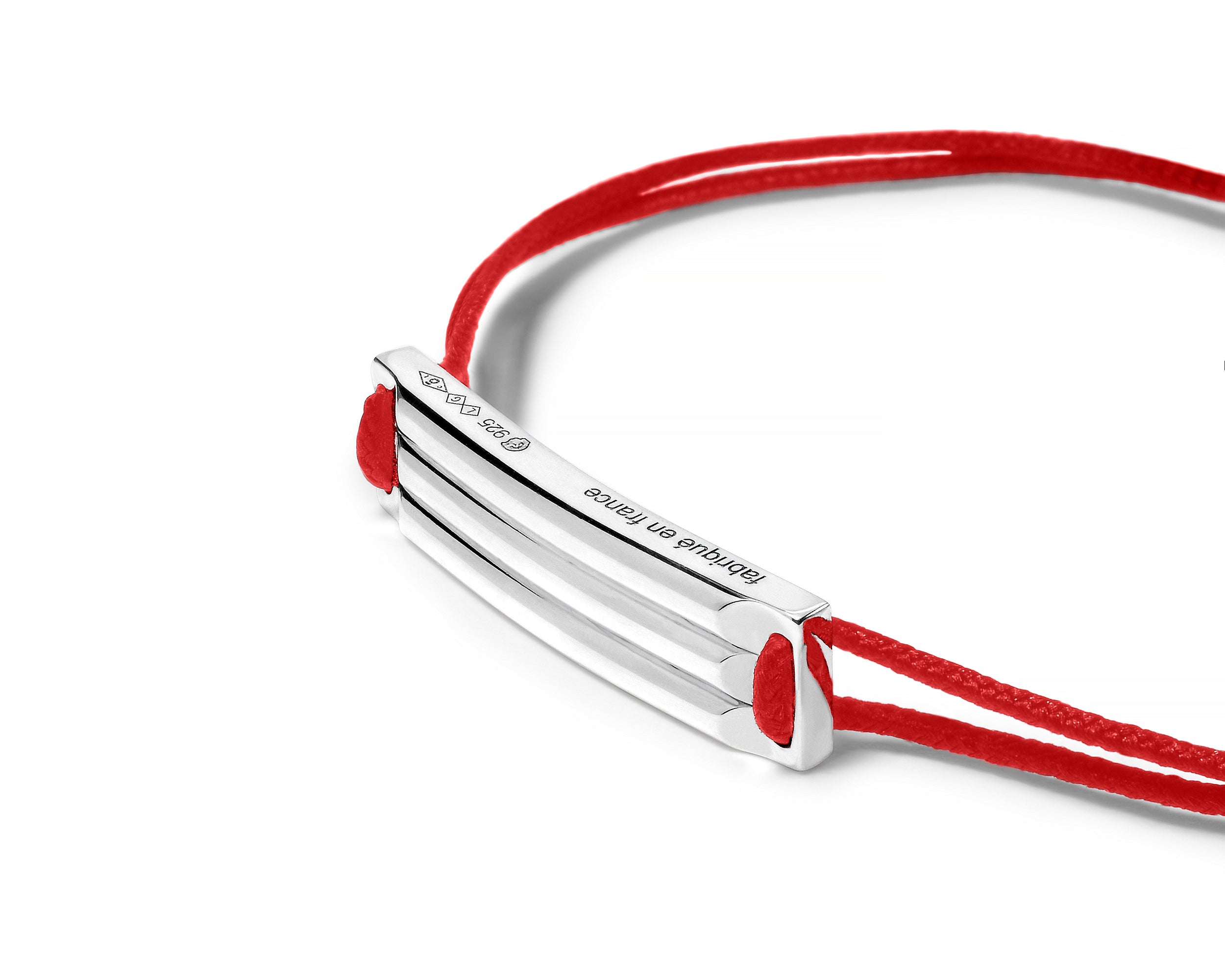 bracelet cordon rouge godron le 5g