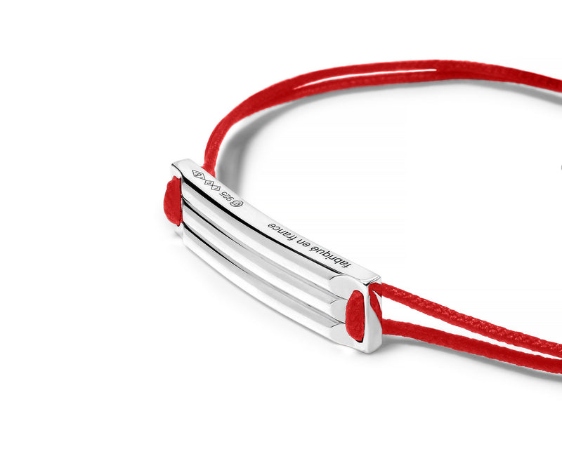 bracelet cordon rouge godron le 5g