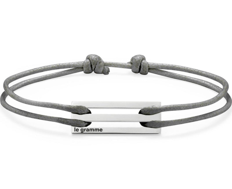 perforated gray cord bracelet le 2.5g