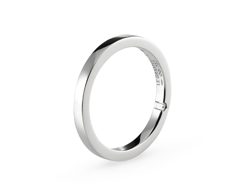 bague ruban 2mm la 3g sertie diamant