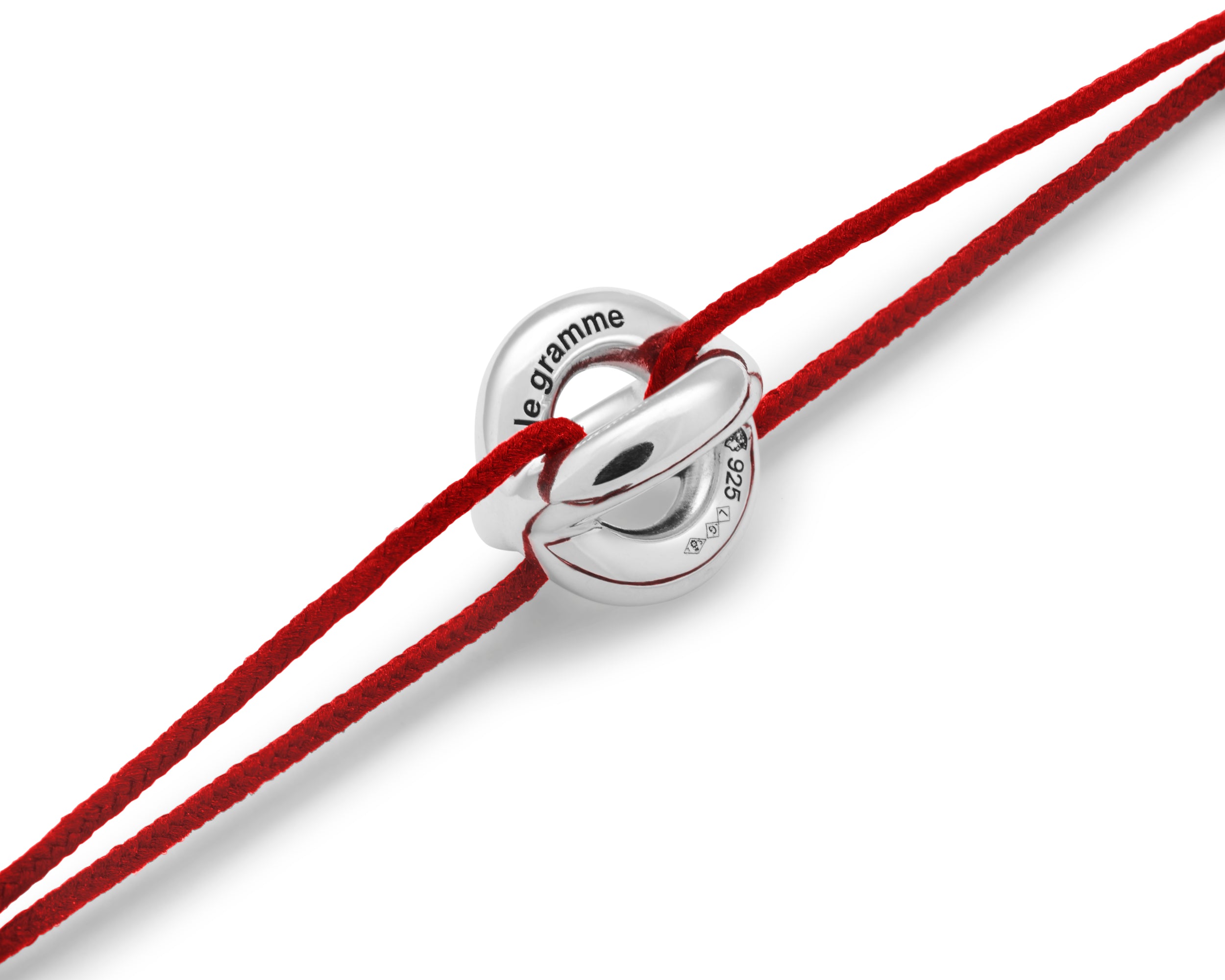 bracelet cordon entrelacs rouge le 3g