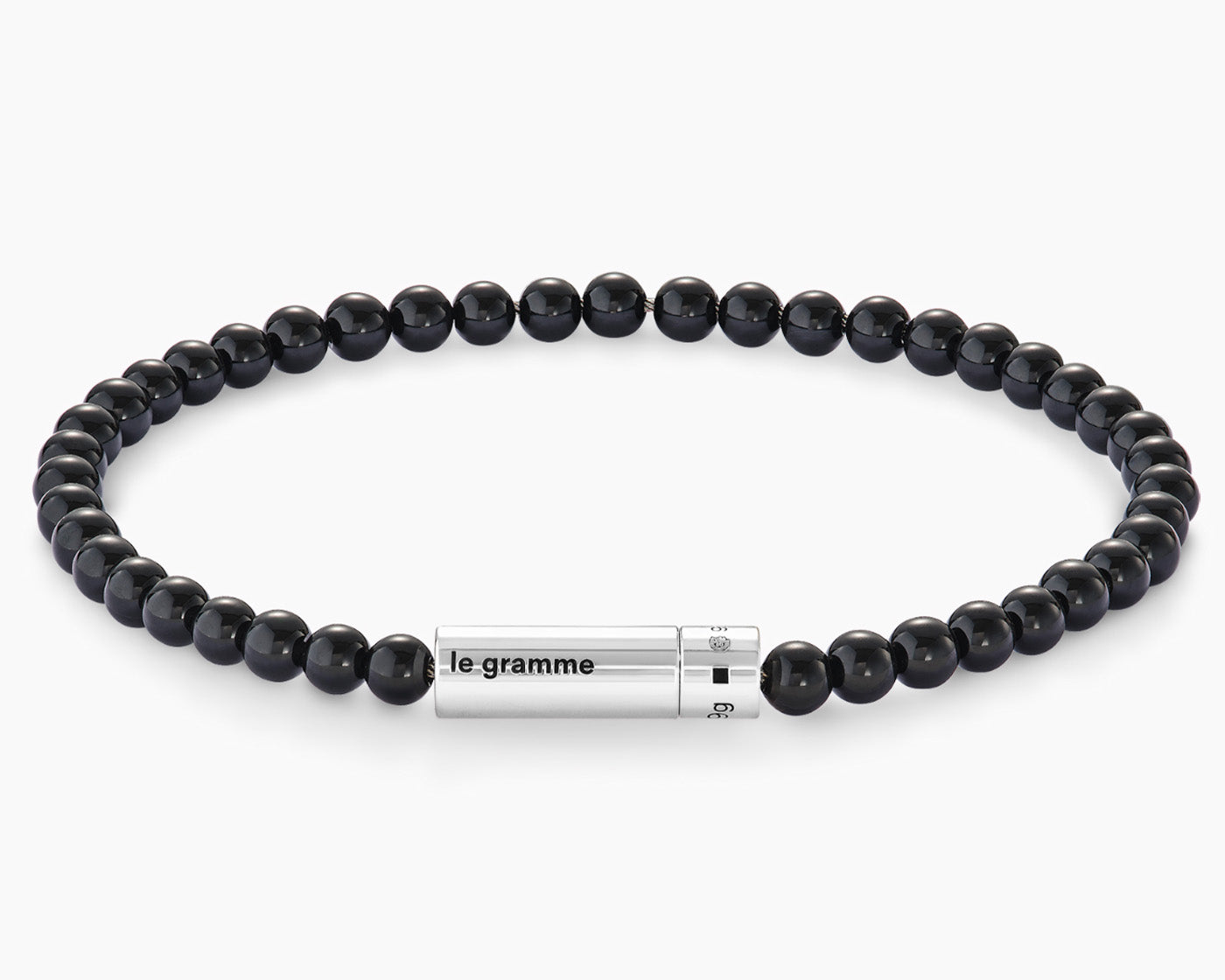 bracelet beads onyx noir le 9g