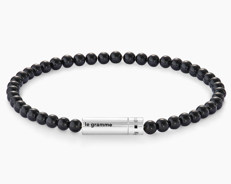 bracelet beads onyx noir le 9g