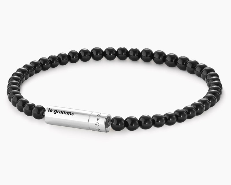bracelet beads onyx noir le 9g