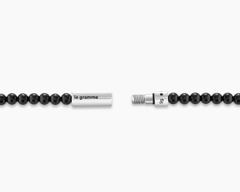 bracelet beads onyx noir le 9g