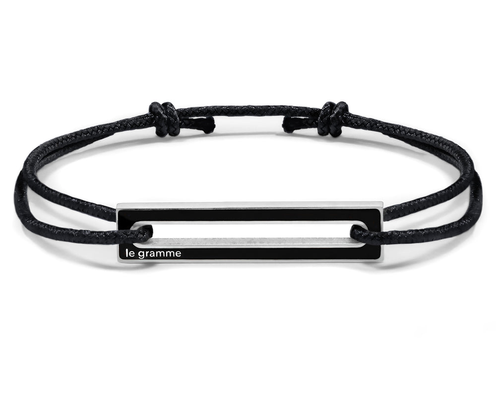 lacquered black cord bracelet le 1,7g