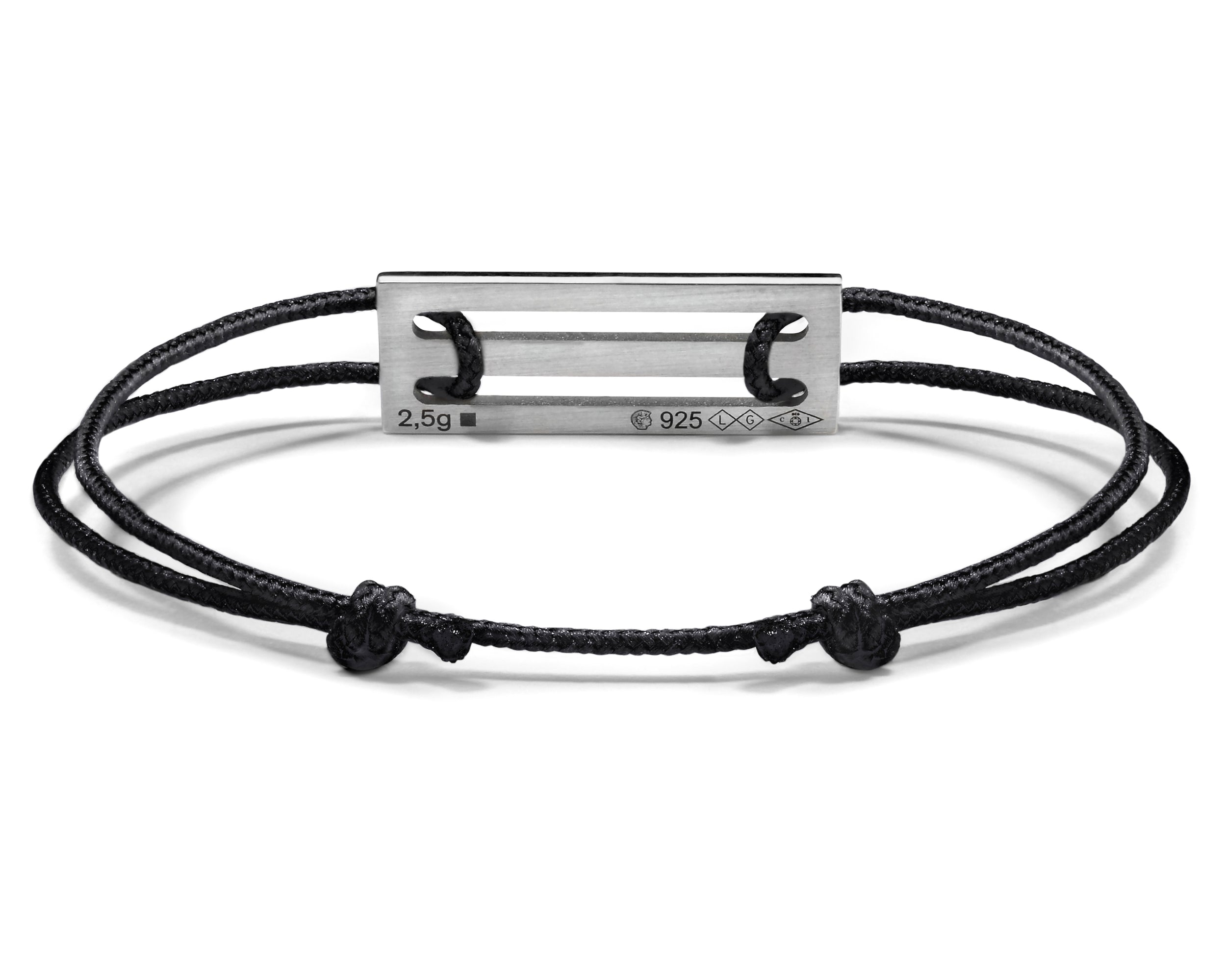 lacquered black cord bracelet le 2,5g