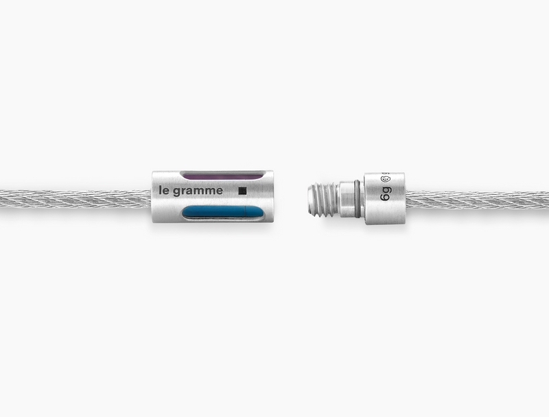 bracelet câble perforé tricolore le 9g