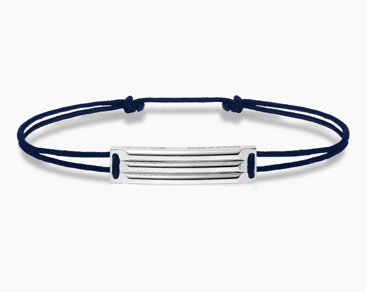bracelet cordon bleu marine godron le 5g
