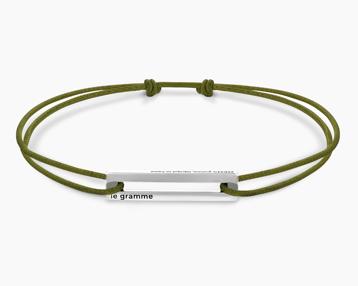 perforated khaki cord bracelet le 1.7g