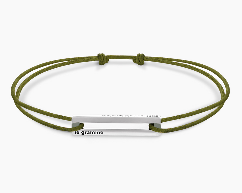 perforated khaki cord bracelet le 1.7g