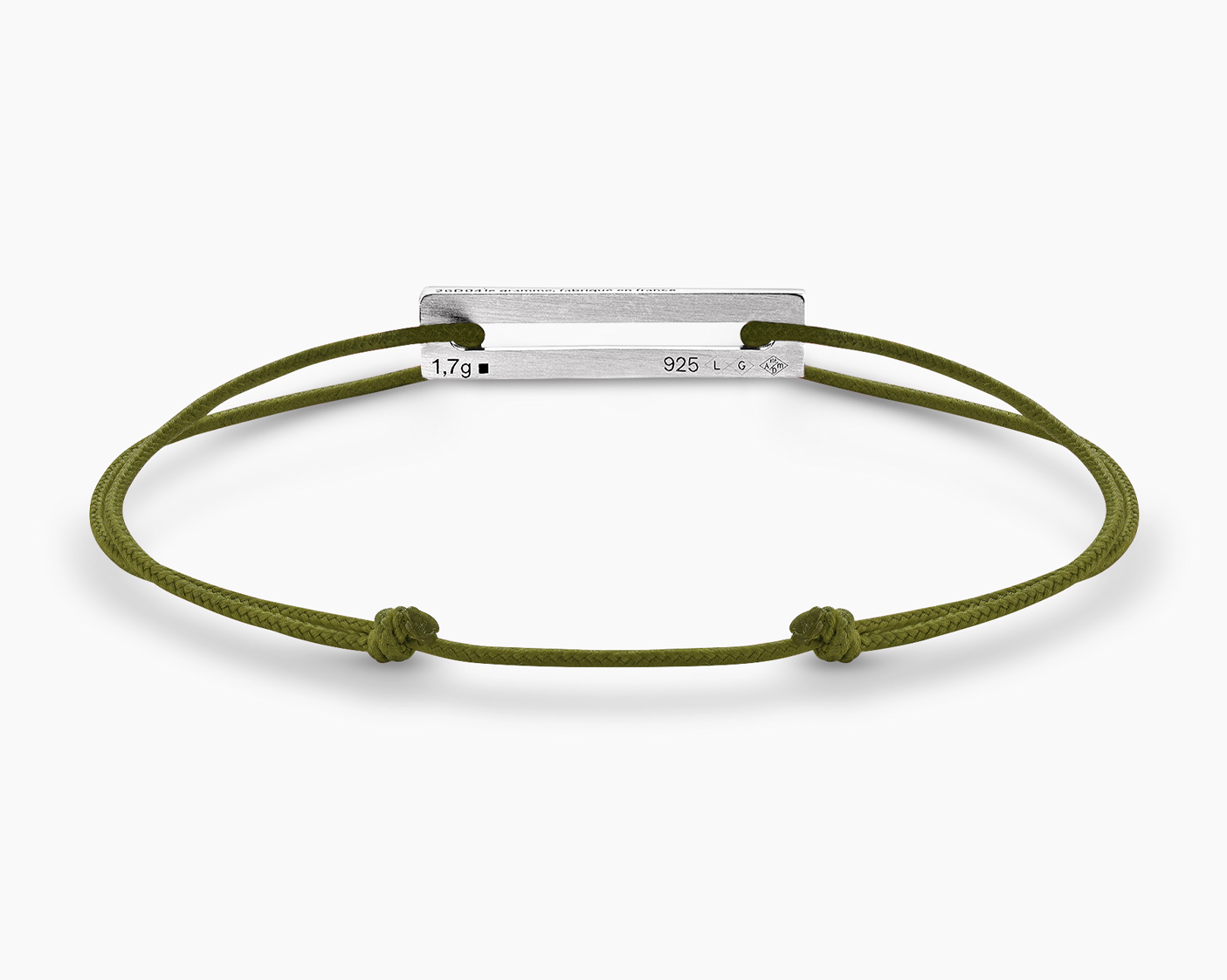 perforated khaki cord bracelet le 1.7g