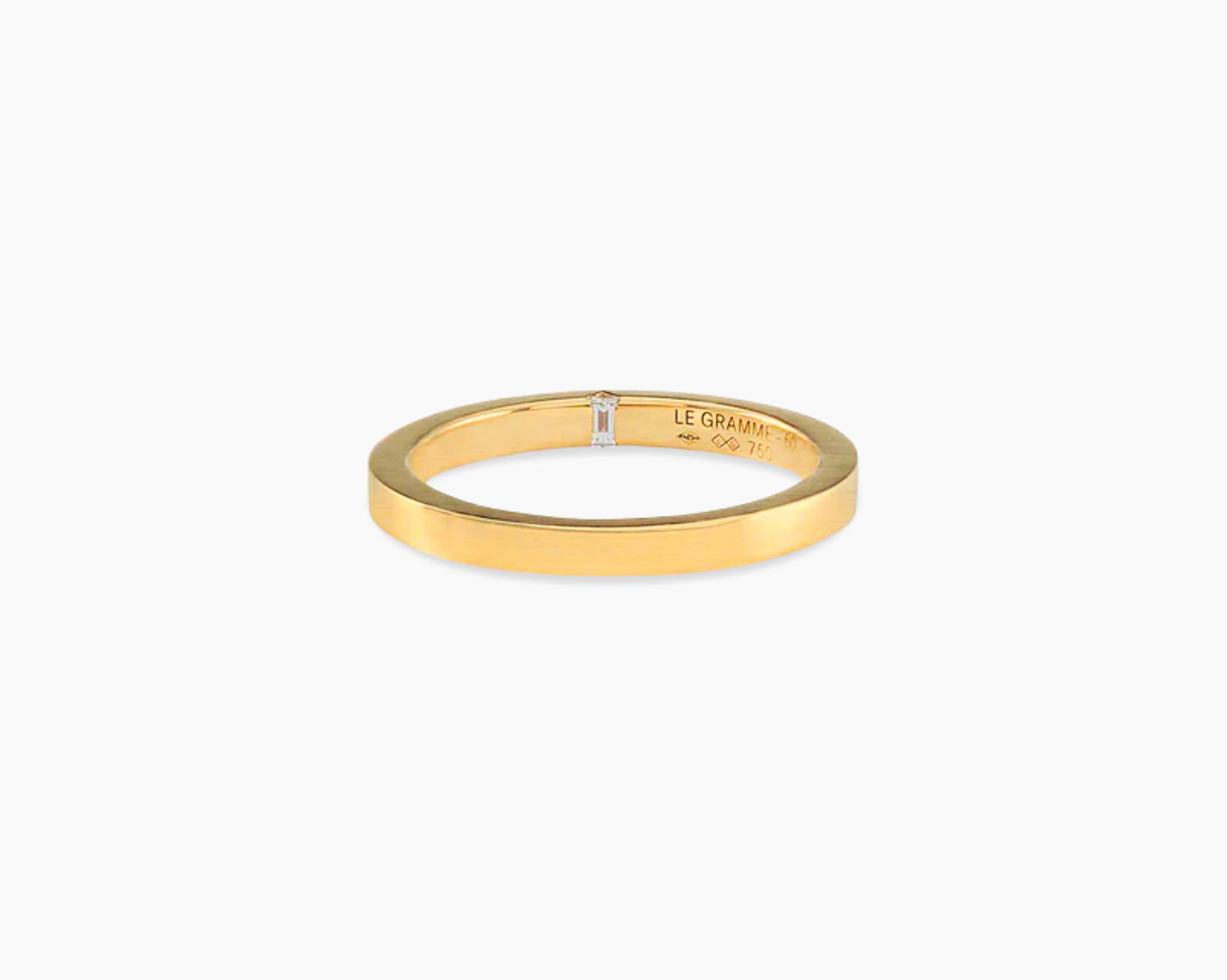 2mm ribbon ring with diamond la 5g