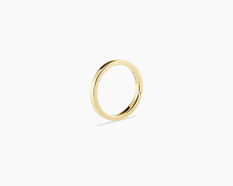 2mm ribbon ring with diamond la 5g