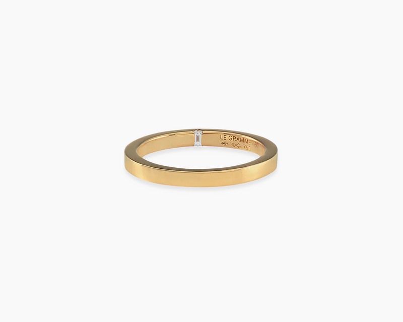 bague ruban 2mm la 5g sertie diamant