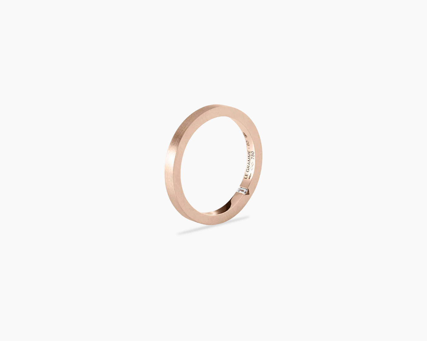 2mm ribbon ring with diamond la 5g