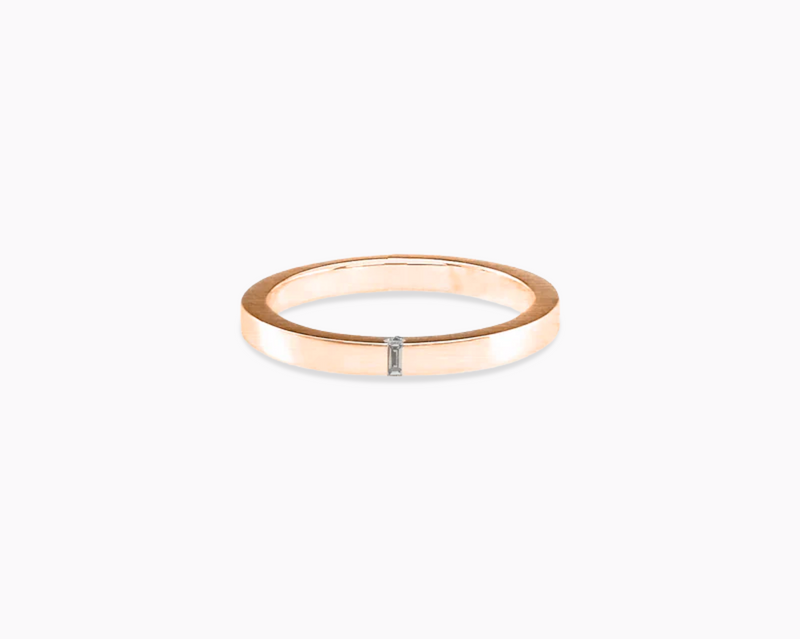 2mm ribbon ring with diamond la 5g