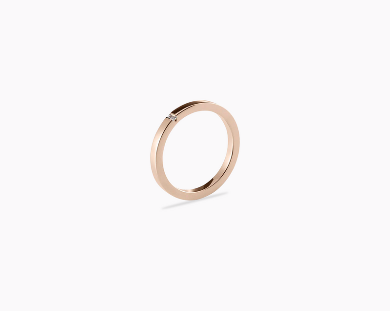 bague ruban 2mm la 5g sertie diamant