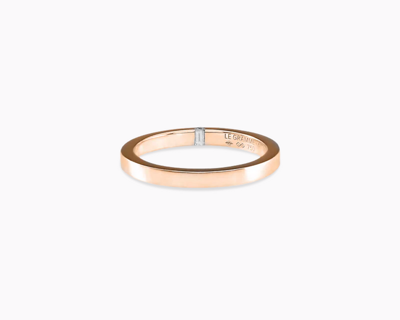 bague ruban 2mm la 5g sertie diamant