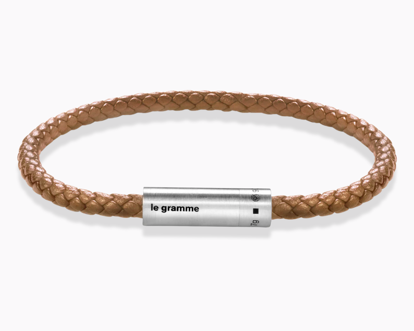 camel leather cable bracelet le 7g