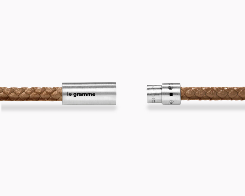 camel leather cable bracelet le 7g