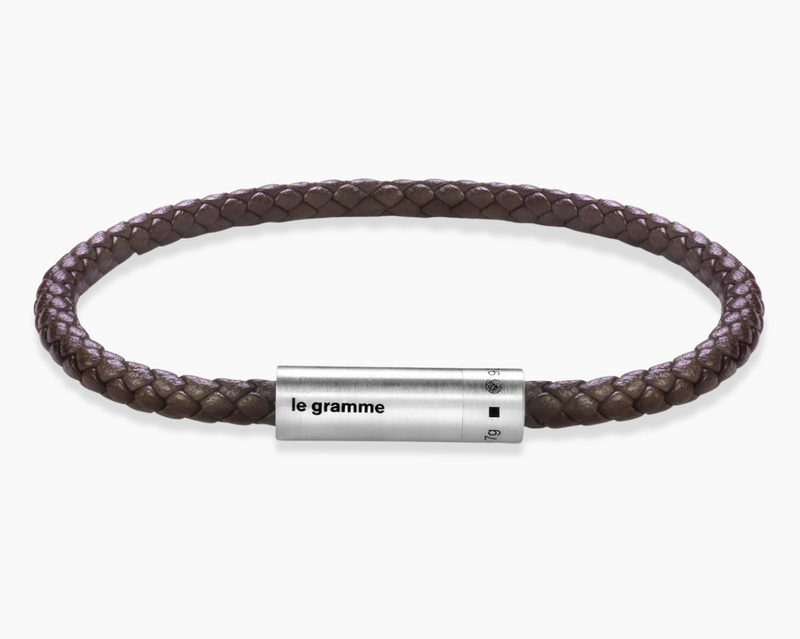 brown leather cable bracelet le 7g – le gramme brown leather cable bracelet le 7g – le gramme