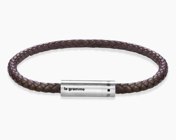 brown leather cable bracelet le 7g – le gramme