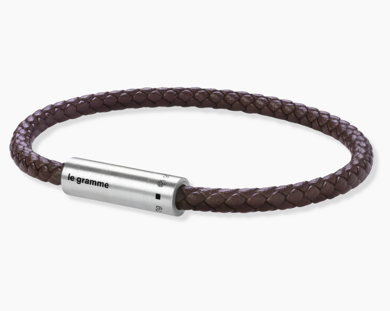 brown leather cable bracelet le 7g