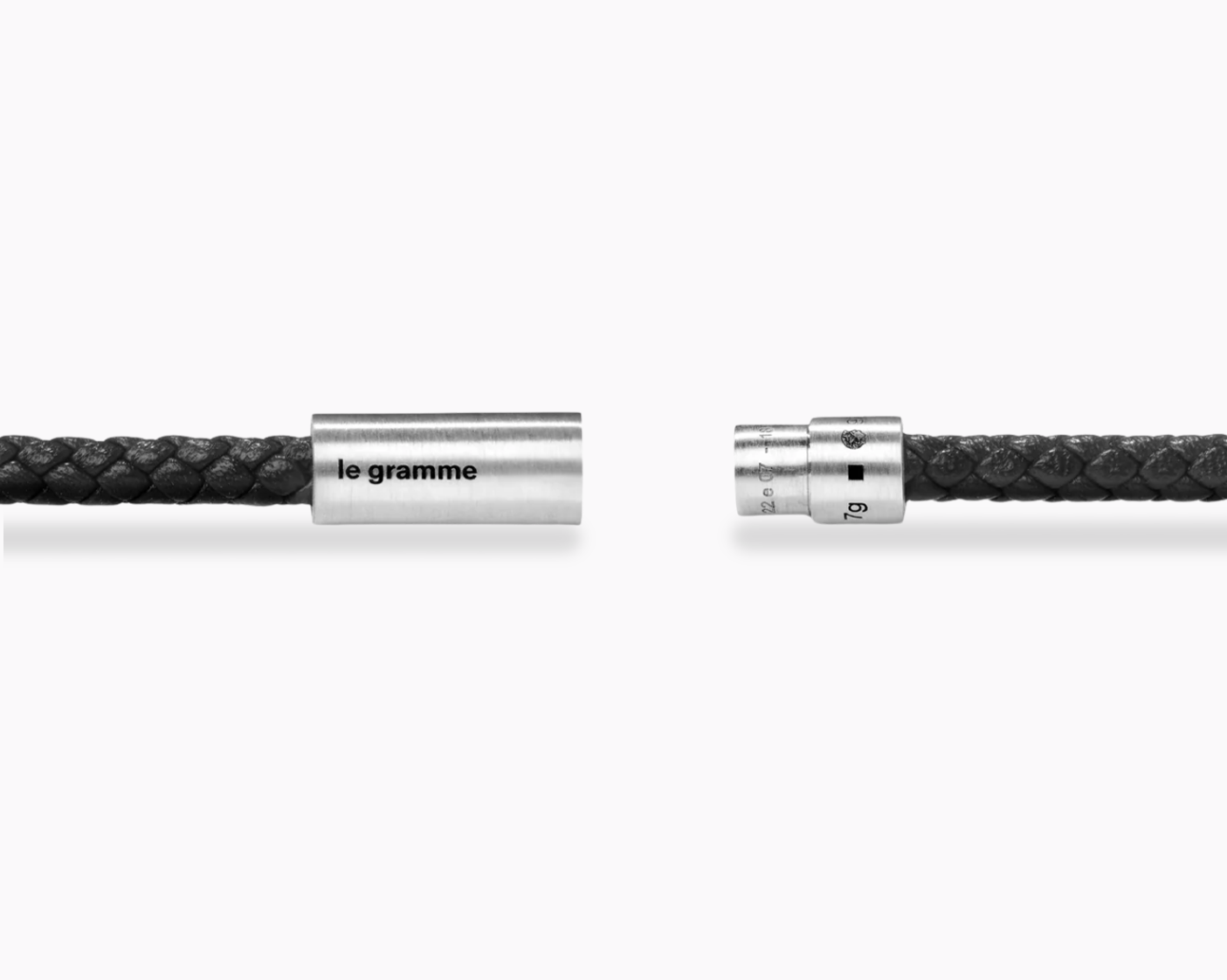black leather cable bracelet le 7g