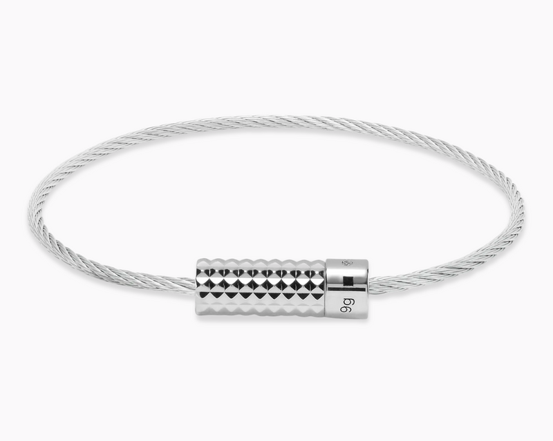 pyramid guilloche cable bracelet le 9g