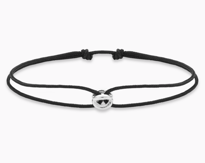 bracelet cordon entrelacs noir le 1g