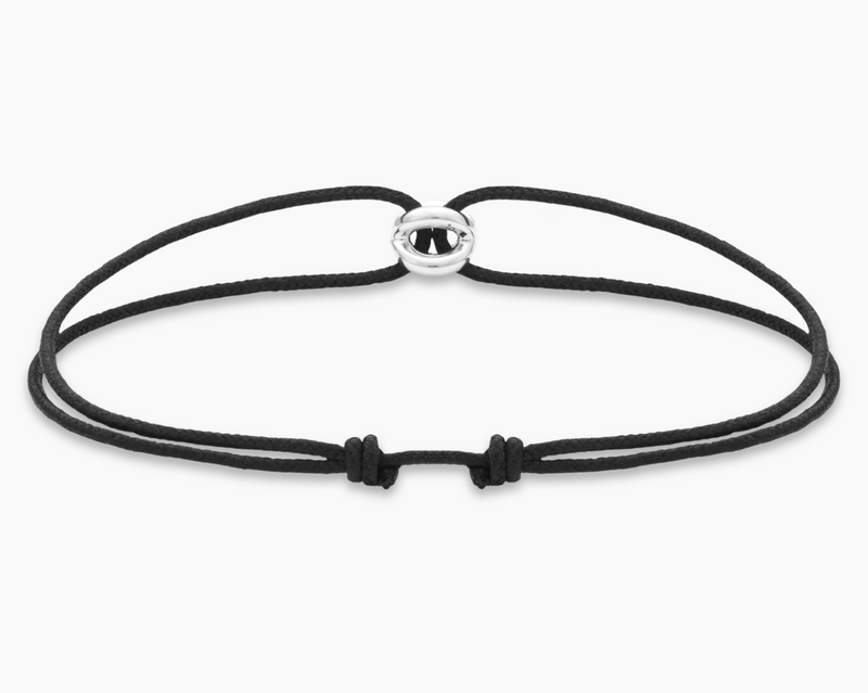 bracelet cordon entrelacs noir le 1g