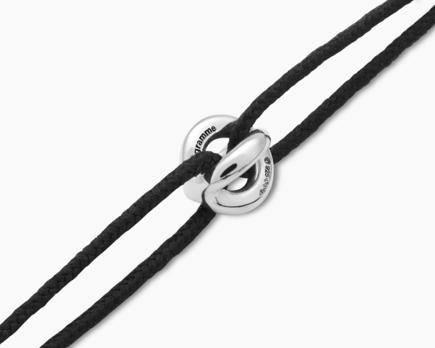 bracelet cordon entrelacs noir le 1g
