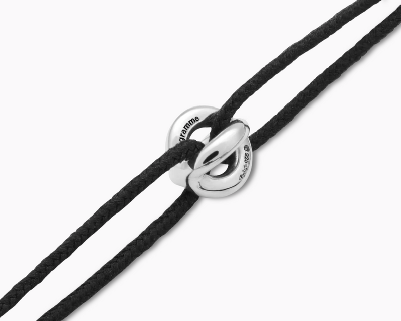 bracelet cordon entrelacs noir le 1g