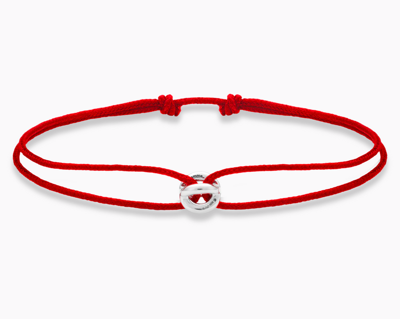 bracelet cordon entrelacs rouge le 1g