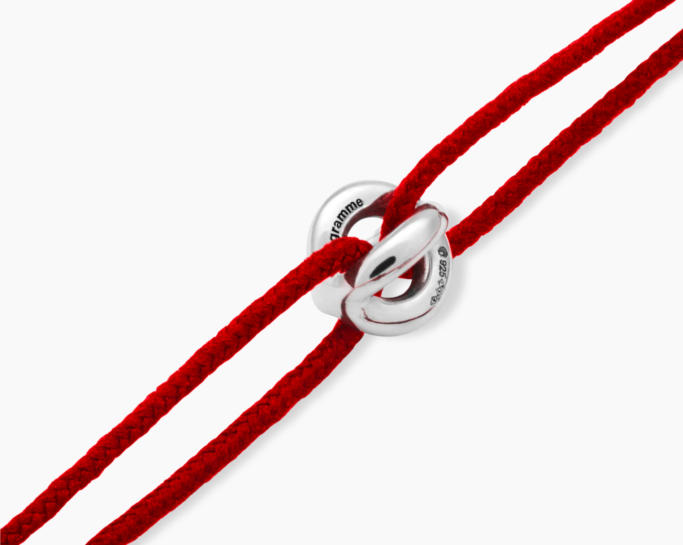 bracelet cordon entrelacs rouge le 1g