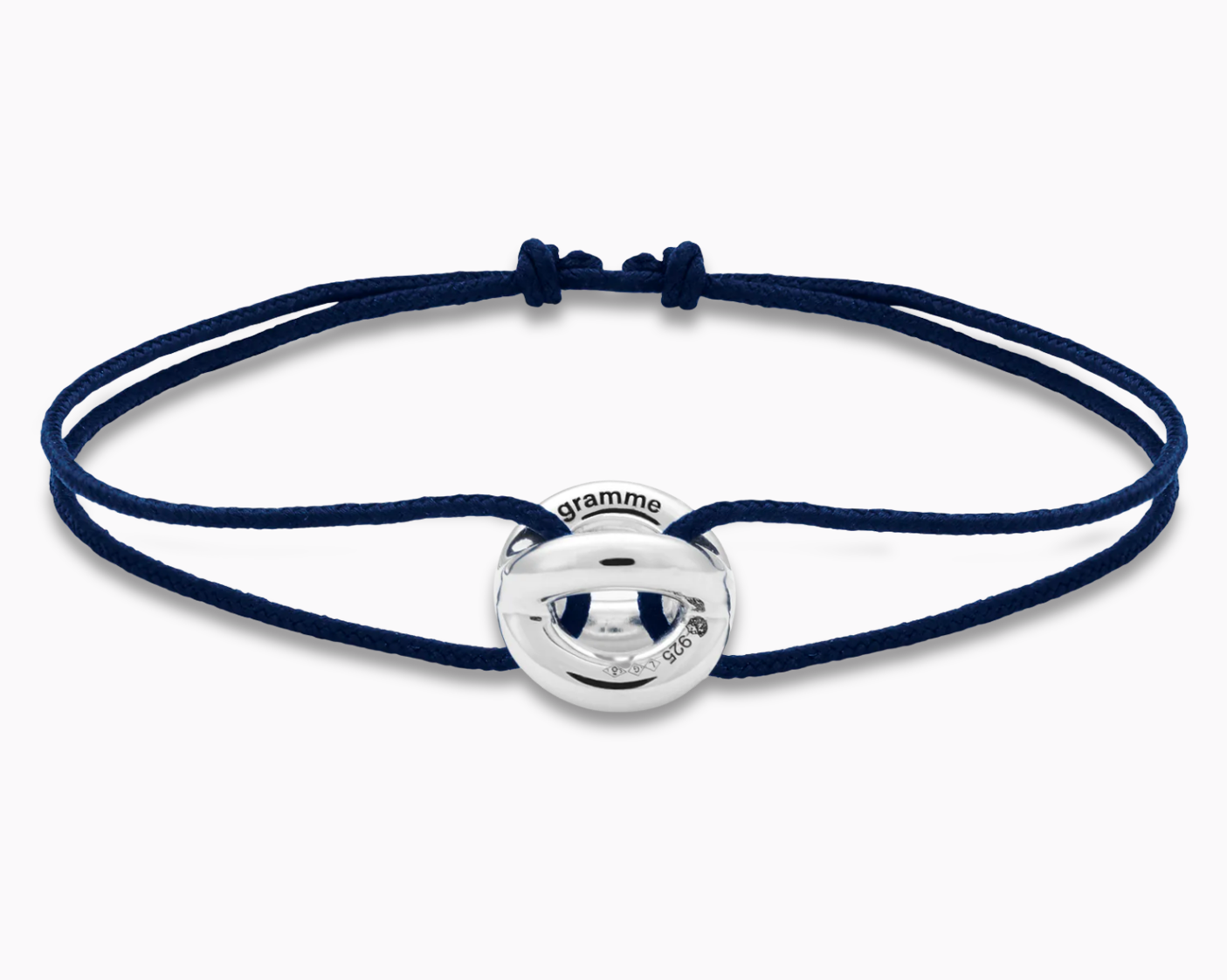 bracelet cordon entrelacs bleu marine le 3g