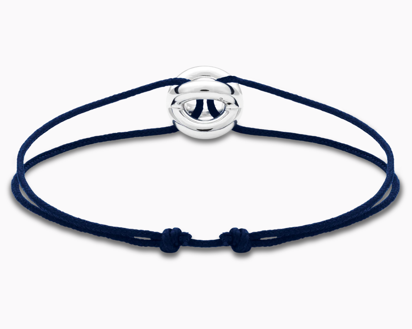 bracelet cordon entrelacs bleu marine le 3g