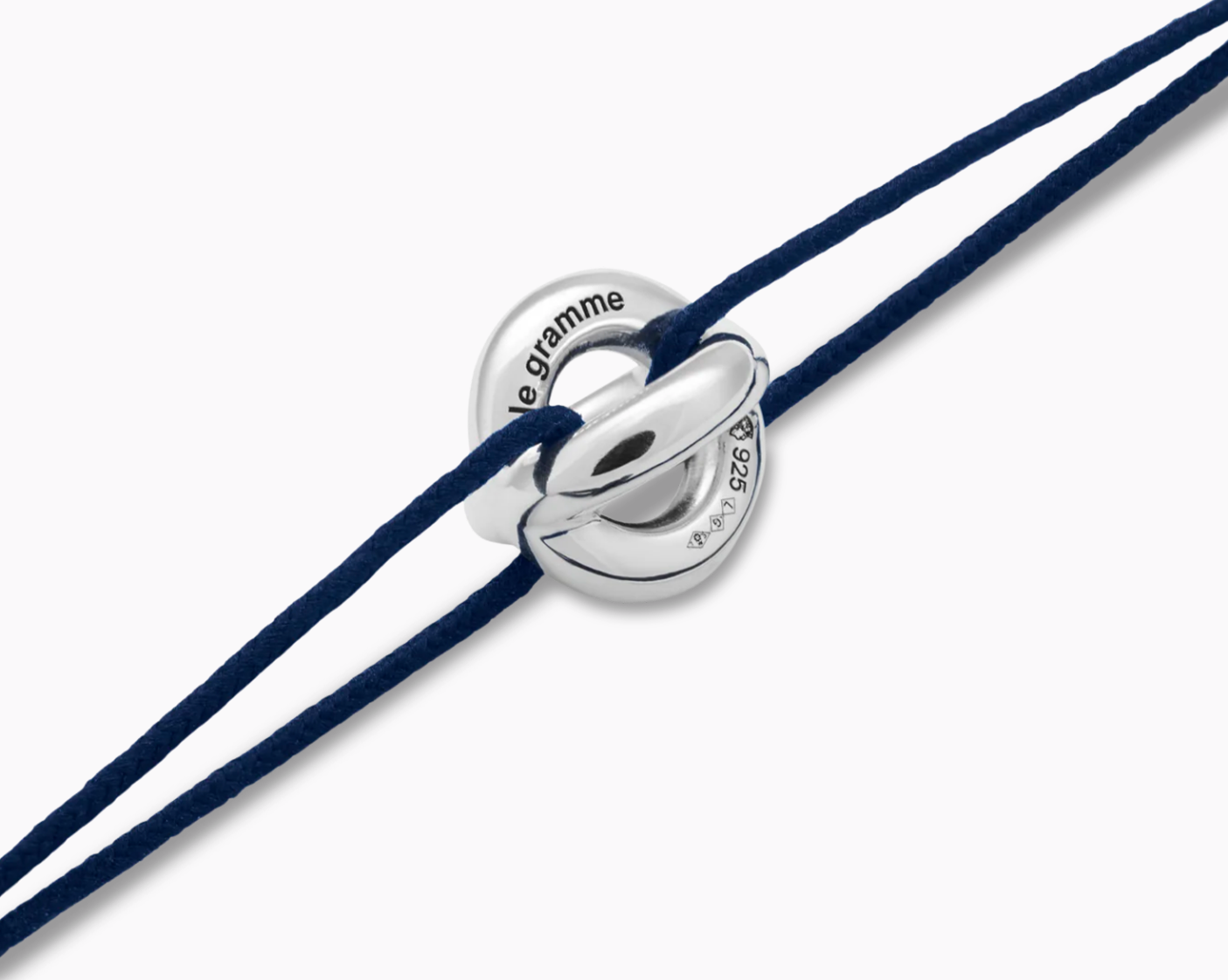 bracelet cordon entrelacs bleu marine le 3g