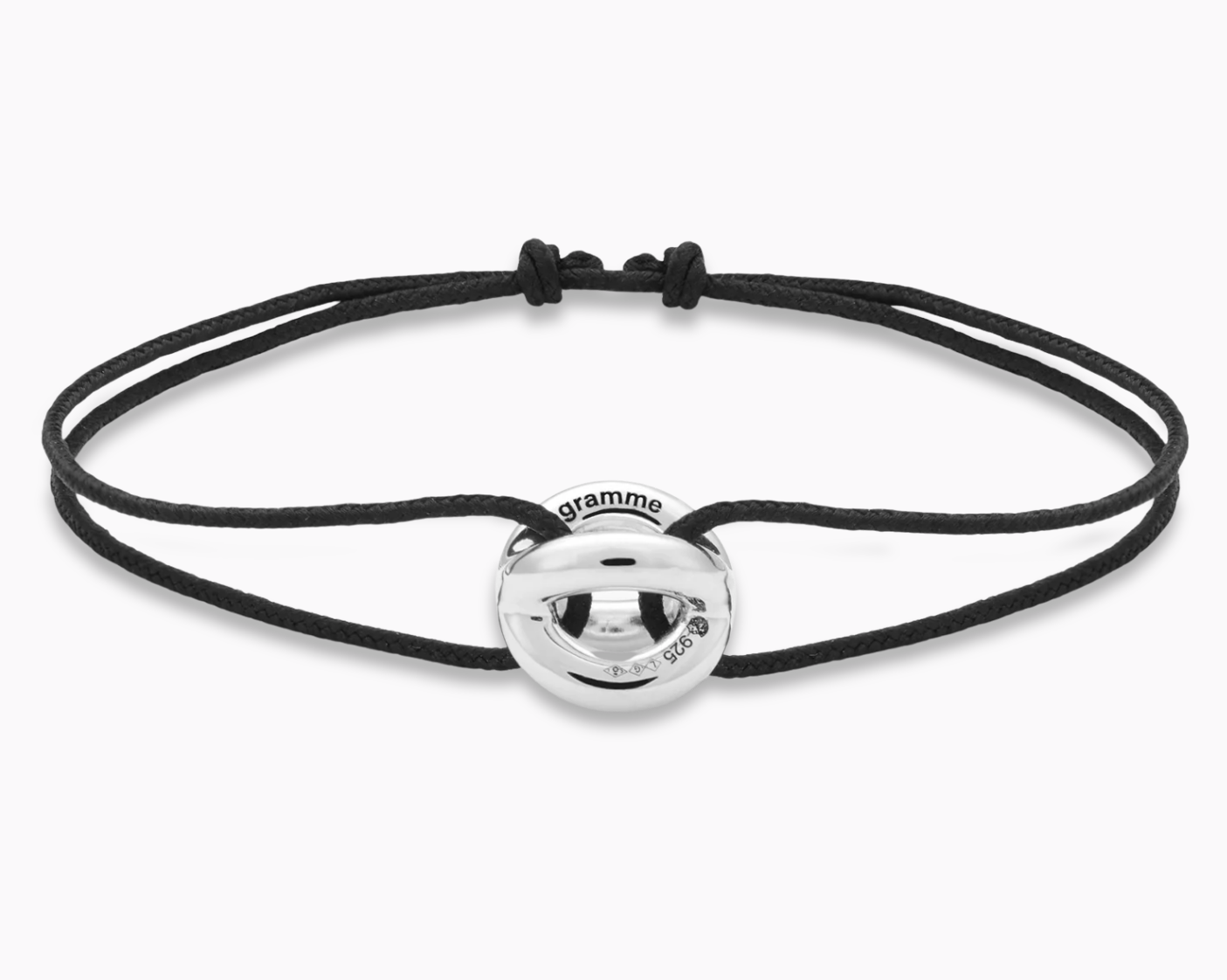 bracelet cordon entrelacs noir le 3g