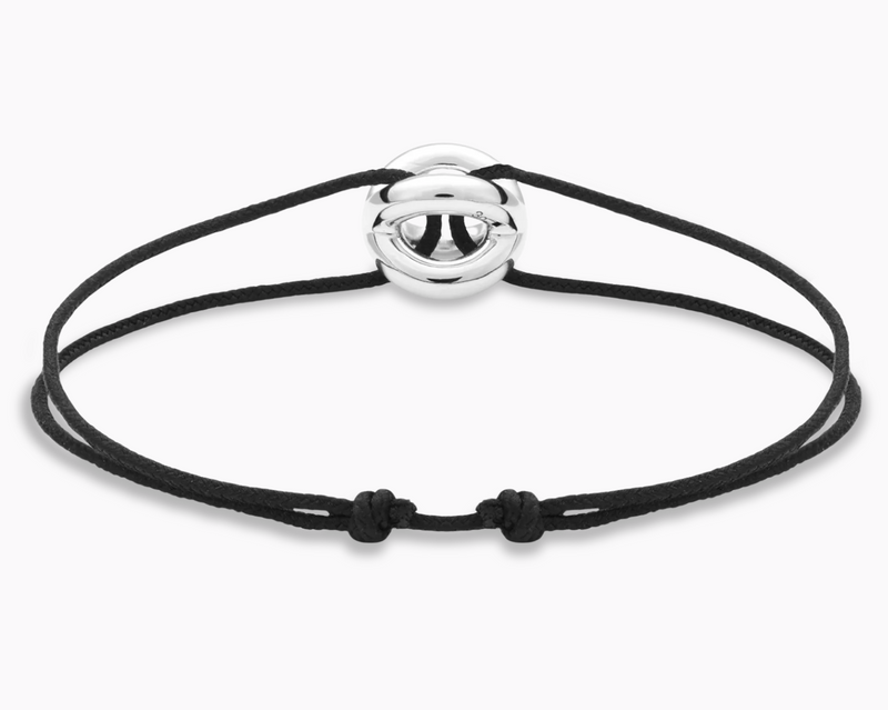 bracelet cordon entrelacs noir le 3g