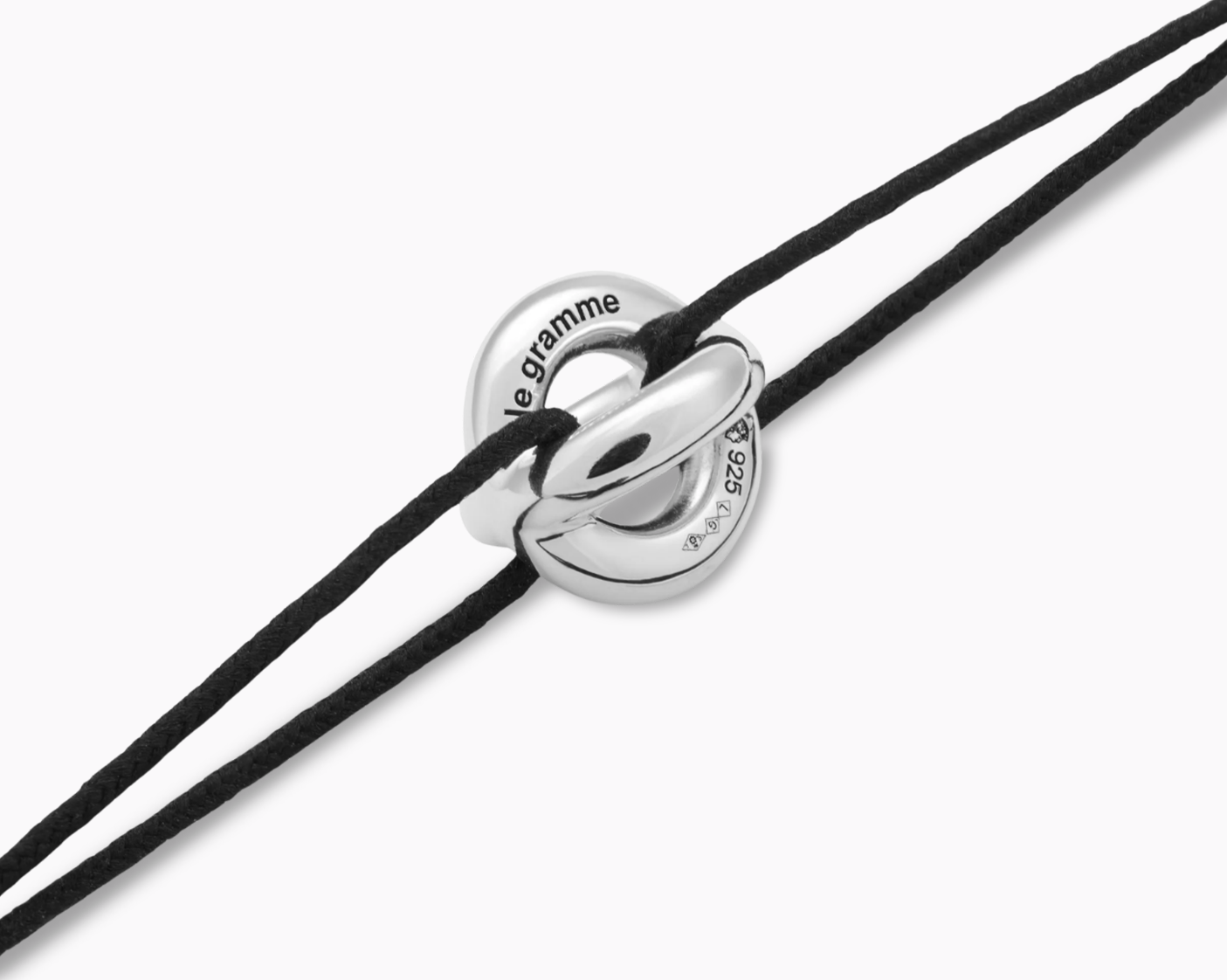 bracelet cordon entrelacs noir le 3g