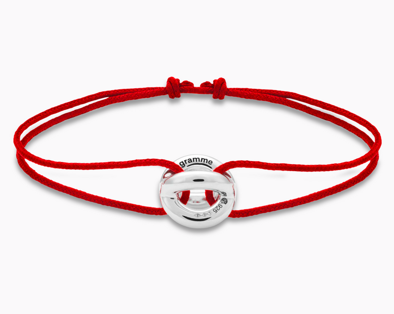 bracelet cordon entrelacs rouge le 3g