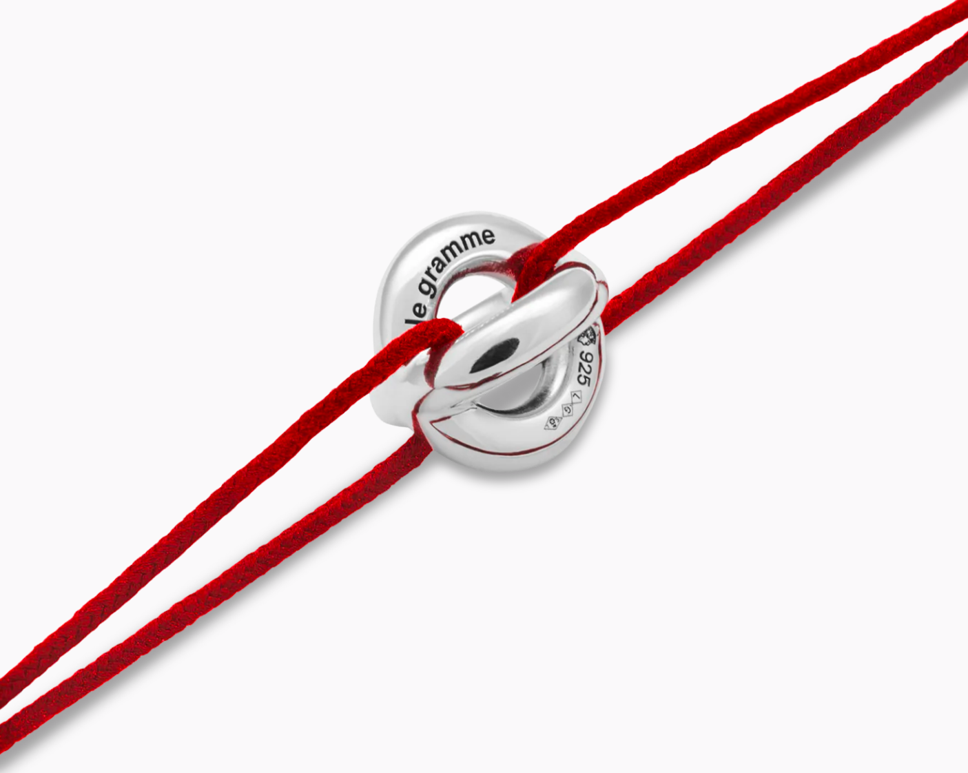bracelet cordon entrelacs rouge le 3g