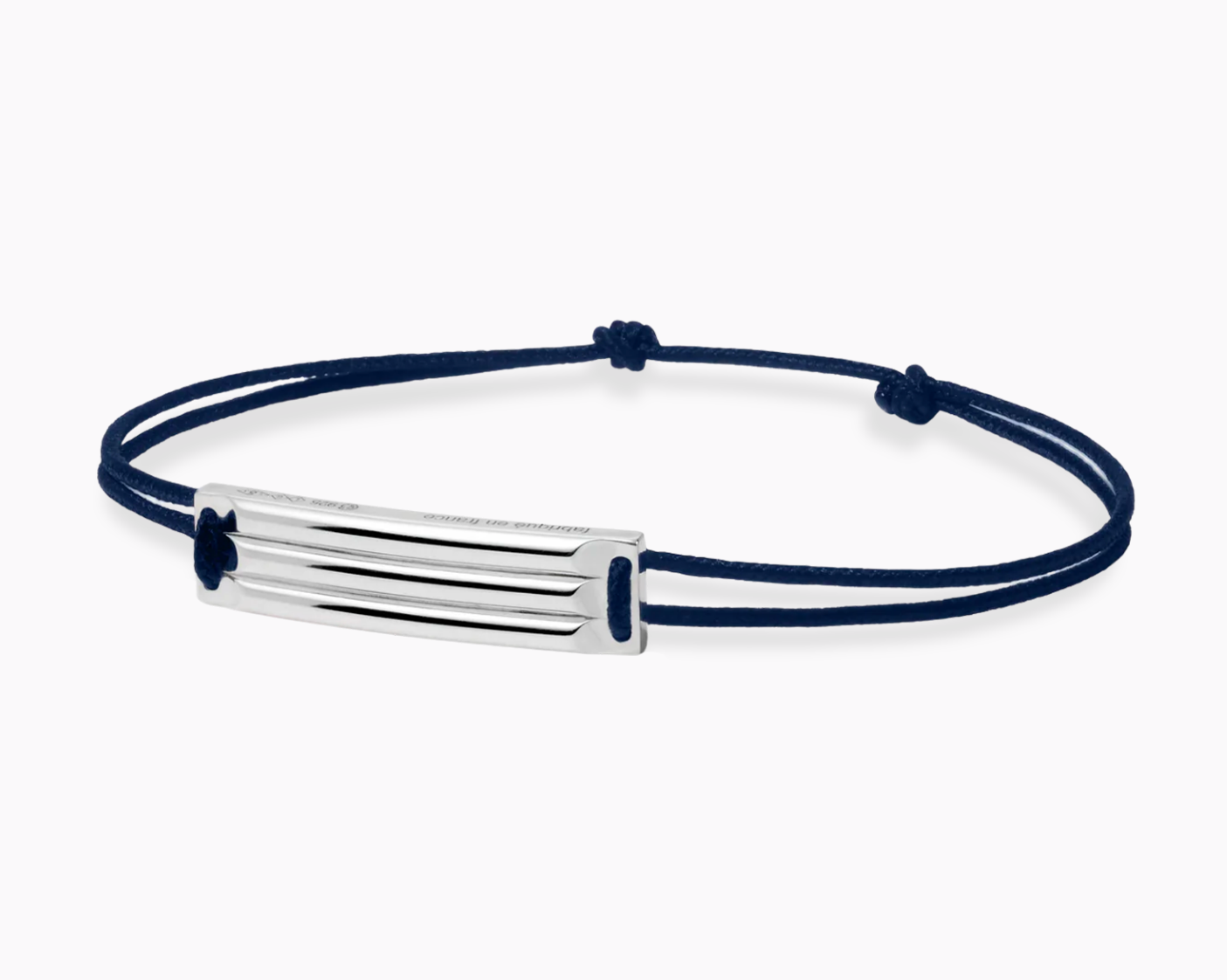 bracelet cordon bleu marine godron le 5g