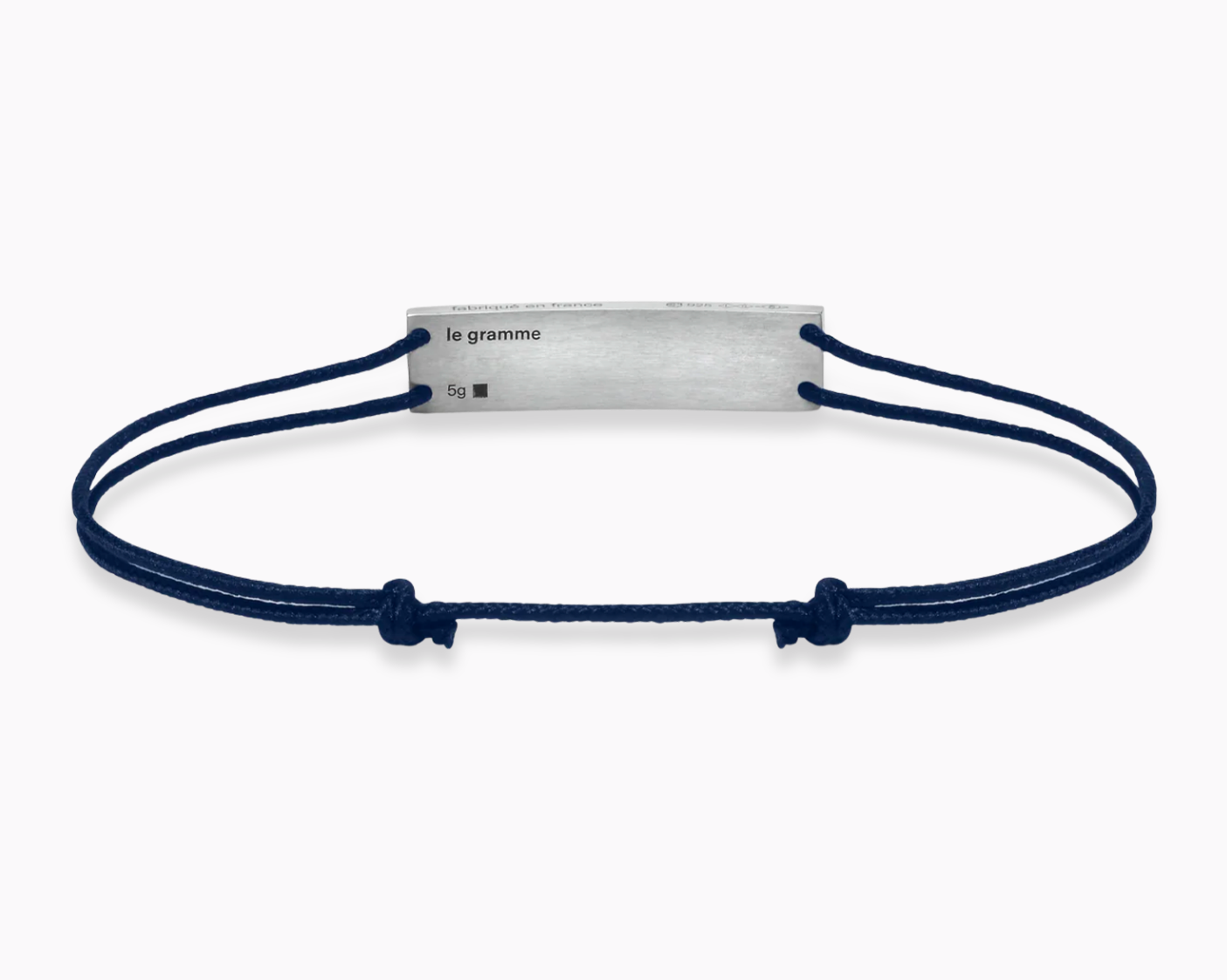 bracelet cordon bleu marine godron le 5g