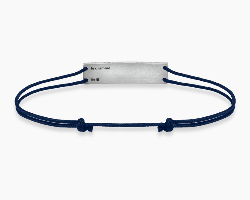 bracelet cordon bleu marine godron le 5g